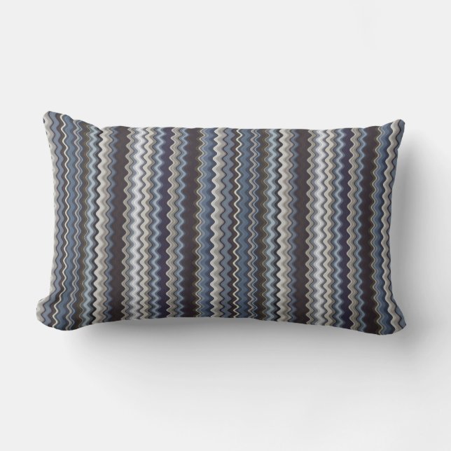 Multicoloured Wavy Pattern Lumbar Cushion (Front)