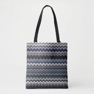 Multicoloured Wavy Pattern Tote Bag