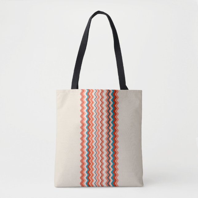 Multicoloured Wavy Pattern Tote Bag (Front)