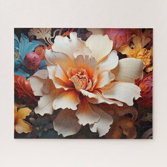 Multicolours 3D Flowers Jigsaw Puzzle (Horizontal)
