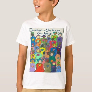 Multicultural 1 World, 1 Family, 1 Heart t shirt