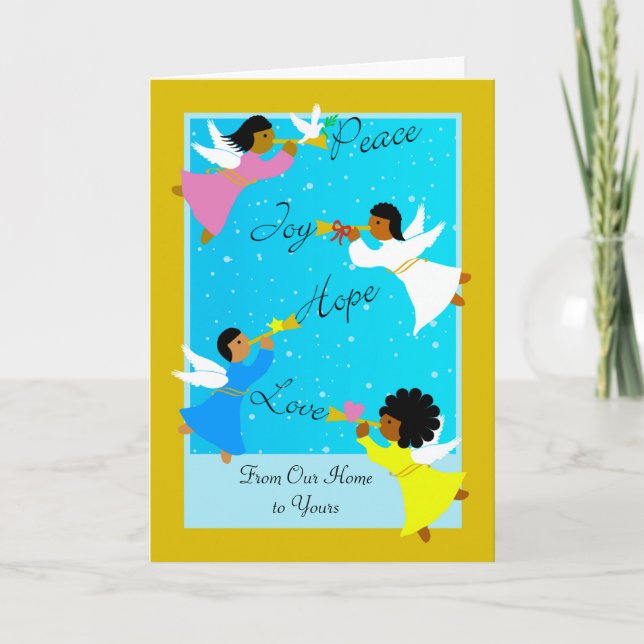 Multicultural Angels Christmas from Our Home Card (Front)