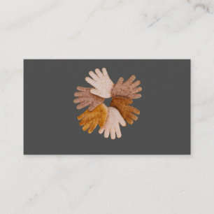 Multicultural hands circle concept made from bread business card