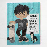 Multicultural Powerful and Brave Boy Jigsaw Puzzle<br><div class="desc">Personalised Multicultural Puzzle with positive affirming message for children. Please check out more of my personalised gifts.</div>