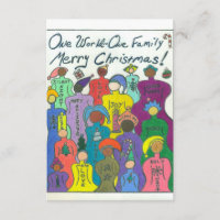 Multicultural Small Christmas Card, One World