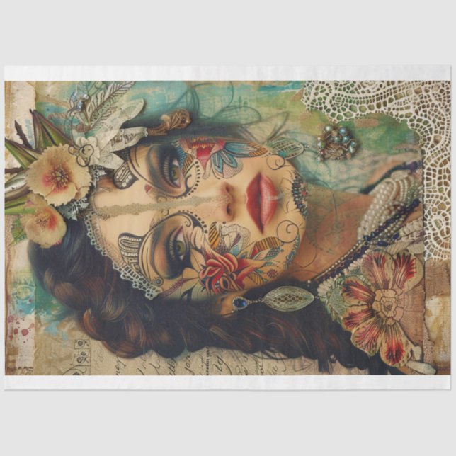 Multicultural Women of Beauty Series Decoupage #2 Tissue Paper (Front)