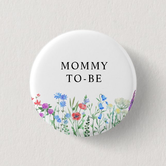 Multihued Wildflower Baby Shower Celebration 3 Cm Round Badge (Front)