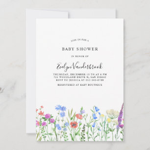 Multihued Wildflower Baby Shower Celebration Invitation