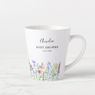 Multihued Wildflower Baby Shower Celebration Latte Mug