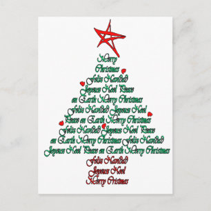 Multilanguage Chistmas Card Feliz Natal Tree