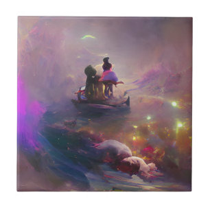 Multilayered dream fantasy colourful tile