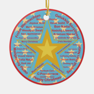 Multilingual Christmas Ceramic Tree Decoration