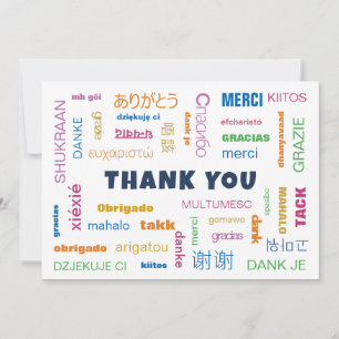 Multilingual Colorful International Appreciation Thank You Card
