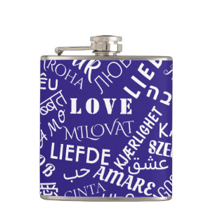 Multilingual Love Text Flask - Choose Colours