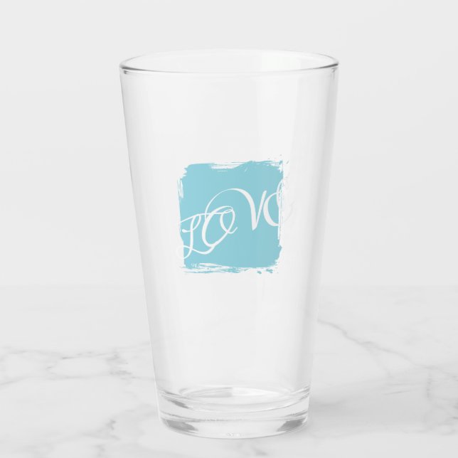 Multilingual Love Tumbler – Mint Blue + LOVE  (Back)