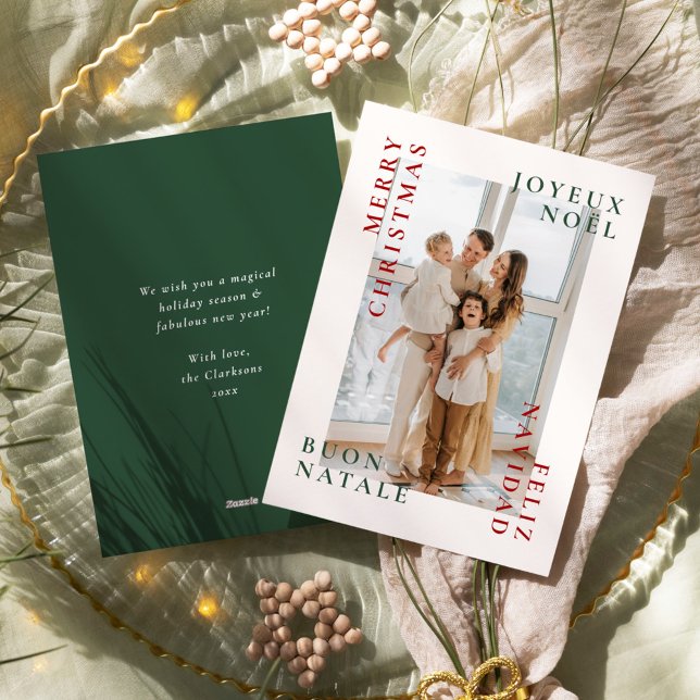 Multilingual Merry Christmas Family Holiday Card (Creator Uploaded)