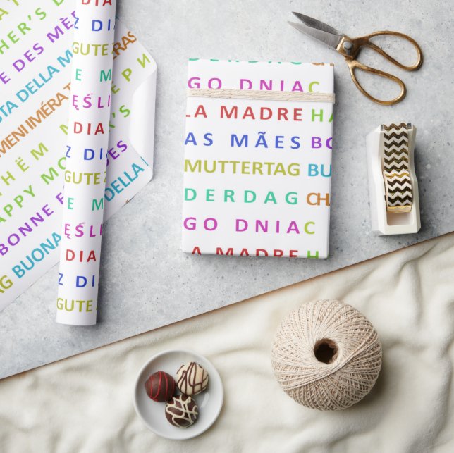 Multilingual Mother Day Seamless Pattern Wrapping Paper (Crafts)