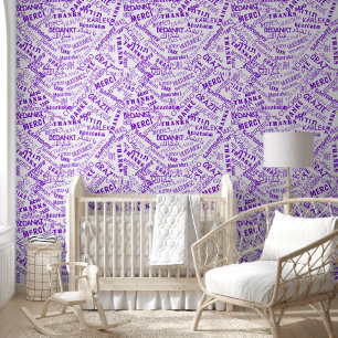 Multilingual Thank You Text Custom Colours Purple Wallpaper
