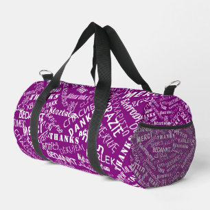 Multilingual Thank You Text Personalised Duffle Bag