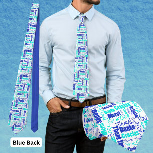 Multilingual Thank You Typography Collage Tie