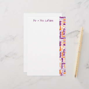 Multilingual Thank You Typography Collage Wedding  Stationery