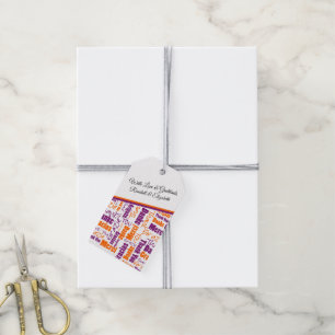 Multilingual Typography Thank You Word Cloud Gift Tags