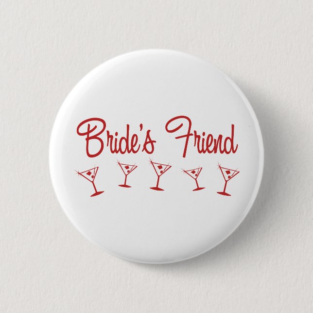 MultiMartini-BridesFriend-Red 6 Cm Round Badge (Front)