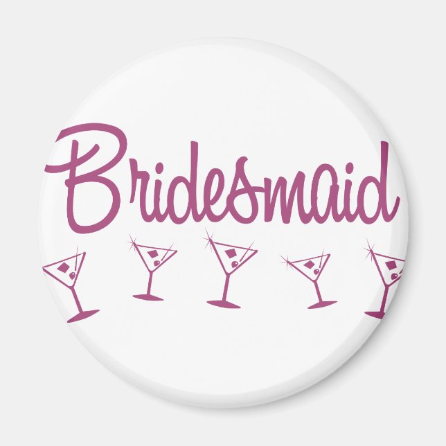 MultiMartini-Bridesmaid-Pink Magnet (Front)