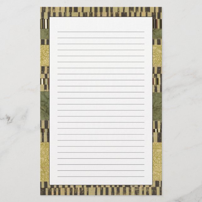 Multipatterned Panel Painting Stationery (Front)