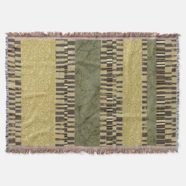 Multipatterned Panel Painting Throw Blanket (Front)