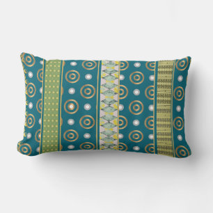 Multipatterns with Teal Background  Lumbar Cushion
