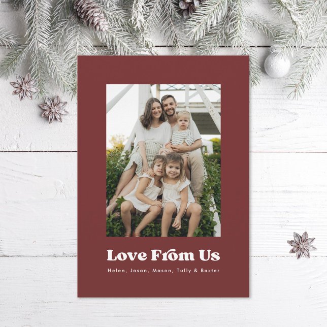 Multiphoto Love from Us Family Photo Holiday Card (Creator Uploaded)