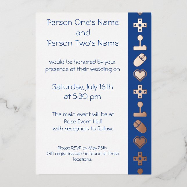 Multiplayer Mode in Blue Foil Invitation (Front)