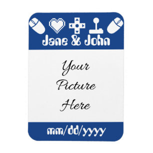 Multiplayer Mode in Blue Save-the-Date Magnet