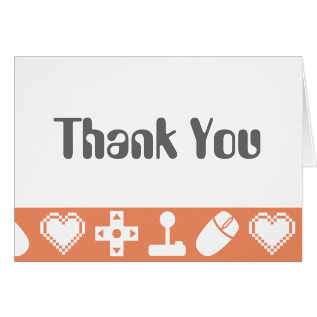 Multiplayer Mode in Coral Thank You Card (Front Horizontal)
