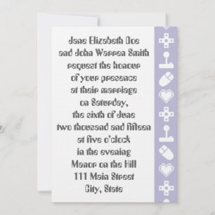 Multiplayer Mode in Lavender Wedding Invitation