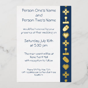Multiplayer Mode in Navy Foil Invitation