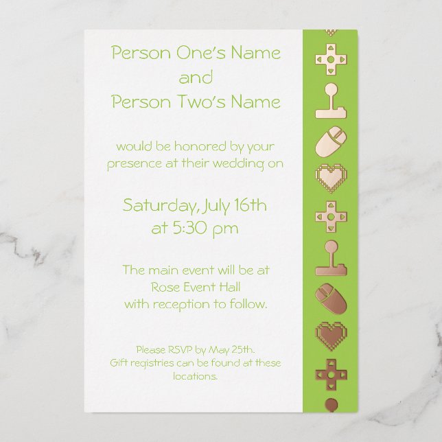 Multiplayer Mode in Peridot Foil Invitation (Front)