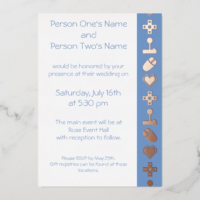 Multiplayer Mode in Periwinkle Foil Invitation (Front)