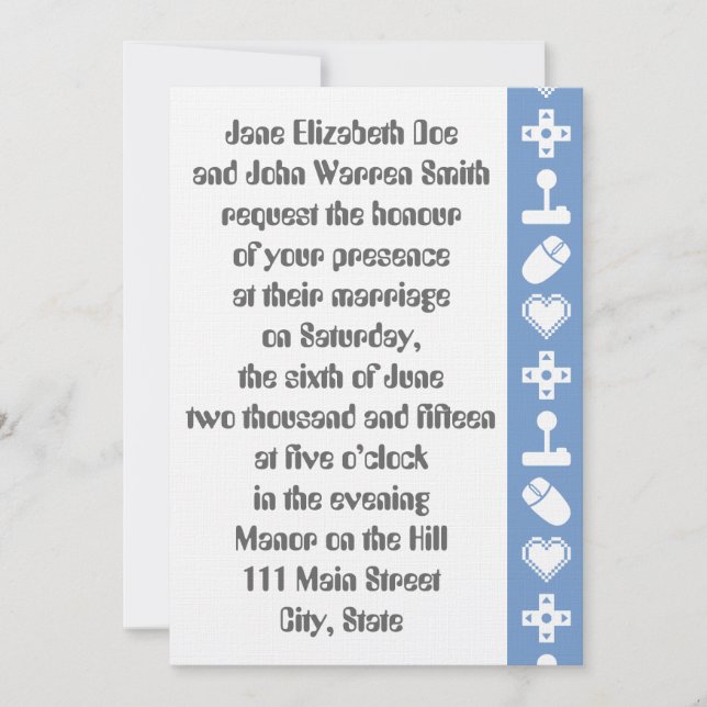 Multiplayer Mode in Periwinkle Wedding Invitation (Front)