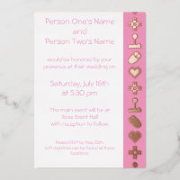 Multiplayer Mode in Petal Pink Foil Invitation