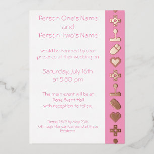 Multiplayer Mode in Petal Pink Foil Invitation