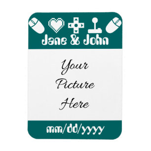 Multiplayer Mode in Teal Save-the-Date Magnet