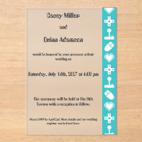 Multiplayer Mode in Turquoise Acrylic Wedding 