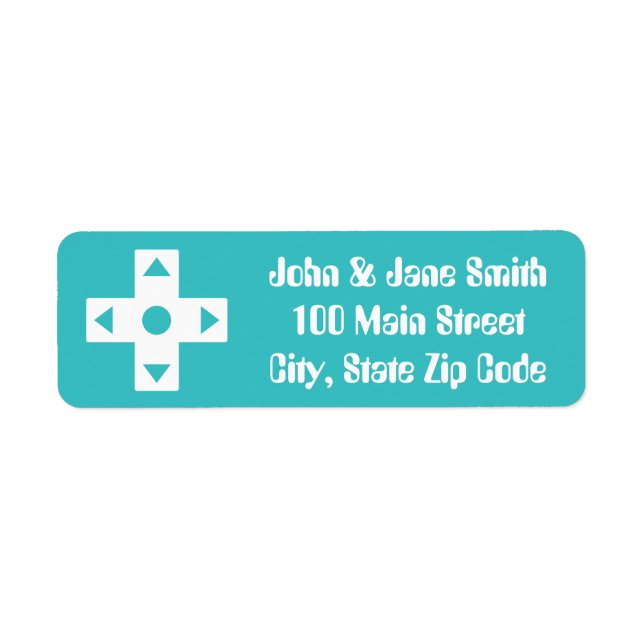 Multiplayer Mode in Turquoise Return Address Label (Front)