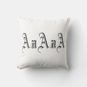Multiple A Monogram in Black and White I Cushion