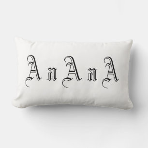 Multiple A Monogram in Black and White Lumbar Cushion