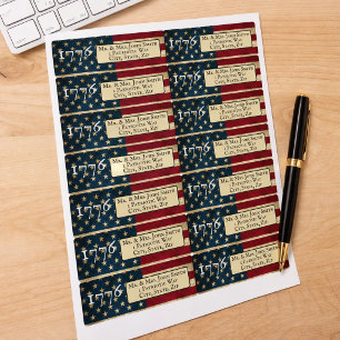 Multiple American Flag 1776 return address