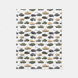 Multiple Battle Tanks Fleece Blanket