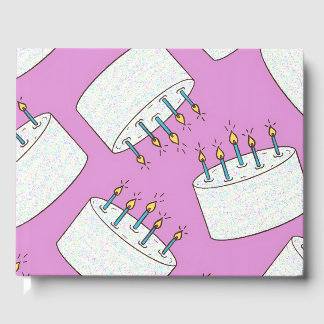 Multiple Birthday Cake Pattern Guestbook